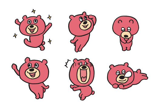 全然怖くないおもしろいピンクのかわいい熊