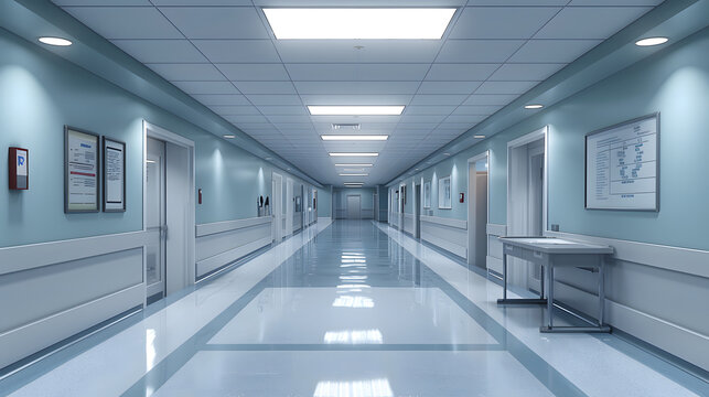 Healthcare Theme 3D Illustration of an Empty Emergency Room