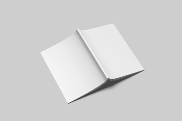 Blank cover A4 magazine mockup high angle view