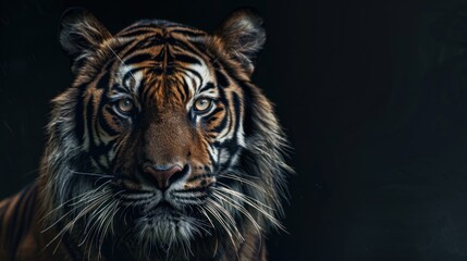 Fototapeta premium tiger on dark background.