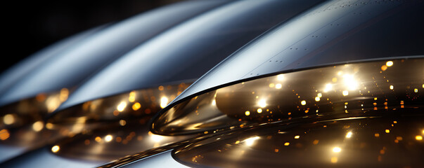 Close-Up of Perforated Metal Panels With Warm Glow