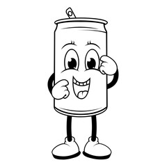 coloring drinking can cartoon
