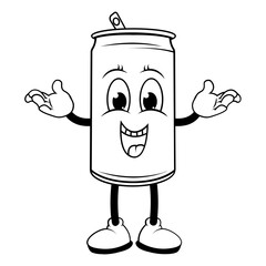 coloring drinking can cartoon