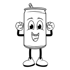 coloring drinking can cartoon