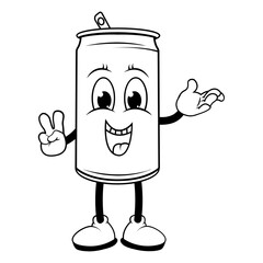 coloring drinking can cartoon