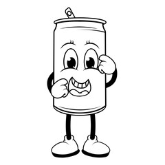 coloring drinking can cartoon