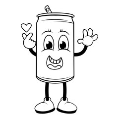 coloring drinking can cartoon