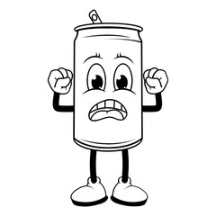 coloring drinking can cartoon