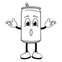 coloring drinking can cartoon