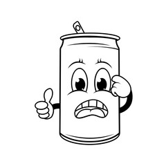 coloring drinking can cartoon