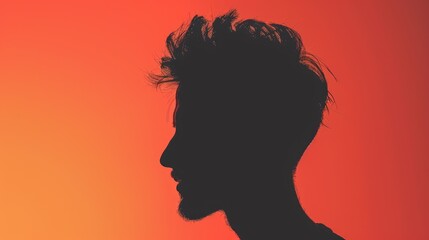 The man with a stylish haircut had a silhouette that exuded happiness and kindness