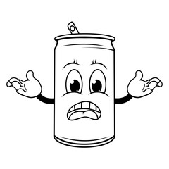 coloring drinking can cartoon