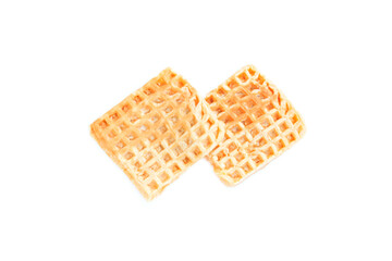 Waffles isolated on white background, Belgian waffles