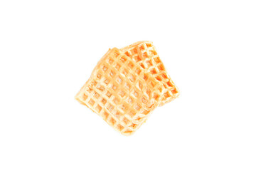 Waffles isolated on white background, Belgian waffles