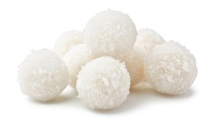 Isolated White Background Sugar Coated Hawthorn Snowballs