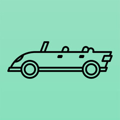 Flat monoline car icon element asset design