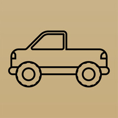 Flat monoline car icon element asset design