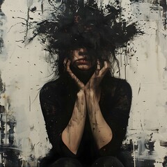 portrait of a person with a cigarette ai generative 