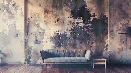 old chair in the room ai generative 