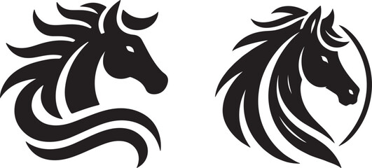 Horse logo silhouette vector illustration