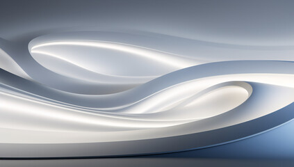 Fototapeta premium 3D Abstract white architectural concept illustration background.