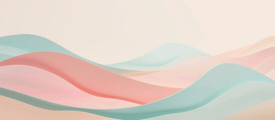 Abstract background with pastel colors and wave shapes in the style of flowing waves