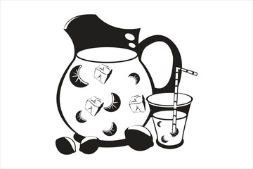 A jug of lemonade could drink with Glass icon vector illustration