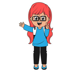 cute girl cartoon