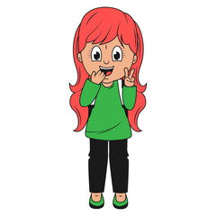 cute girl cartoon