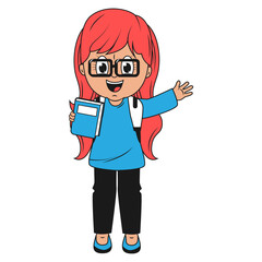 cute girl cartoon