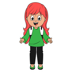cute girl cartoon