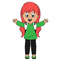 cute girl cartoon