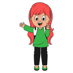 cute girl cartoon