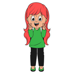 cute girl cartoon