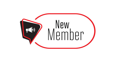 New Member sign on white background