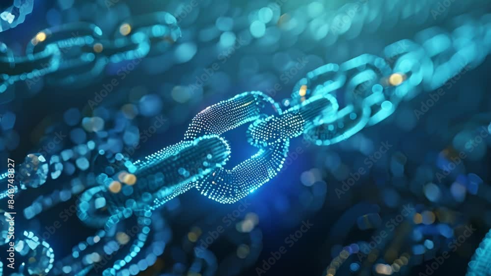 Poster a visual representation of the disruptive power of blockchain technology on traditional financial sy
