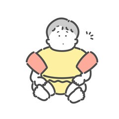 水着姿の赤ちゃんのイラスト