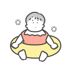 水着姿の赤ちゃんのイラスト