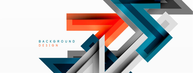 Line zig zag dynamic geometric abstract background. Colorful lines with shadow and light effects, various routes concept. Vector Illustration For Wallpaper, Banner, Background, Card