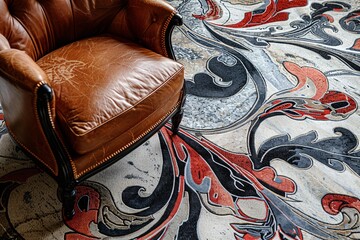 Classic patterns for digitally printed floor coverings and handmade area rugs.