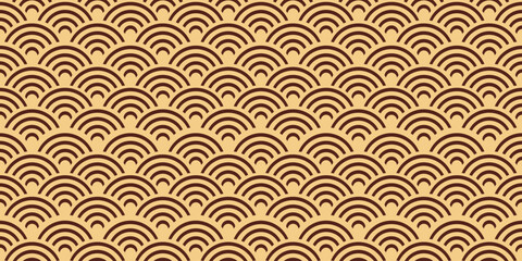 Seamless japanese waves pattern vector