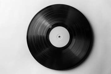 Obraz premium Black vinyl record isolated on a plain white background