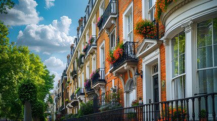 Obraz premium Traditional town houses at Belgravia district in London, England