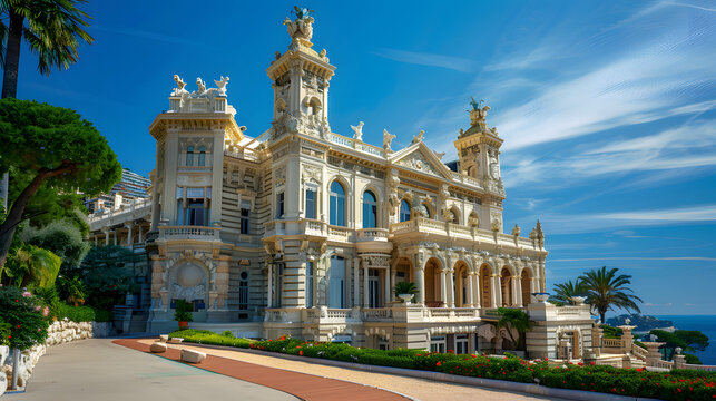 View of Oceanographic Museum of Monaco. Monte Carlo