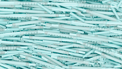 Baby blue transgender syringes estrogen health care dangerous drugs safeguarding 3d illustration render digital rendering