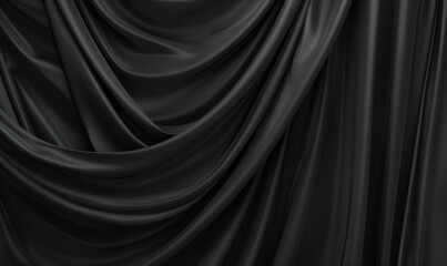Fototapeta premium high resolution black silk background draped fabric