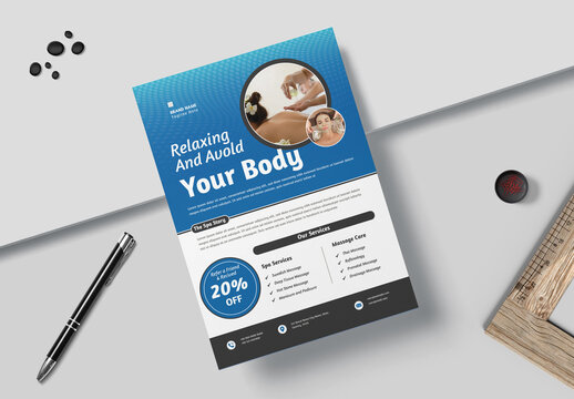Body Massage Flyer Template Layout