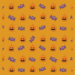 Halloween Doodle Hand drawn Pattern Design Vector