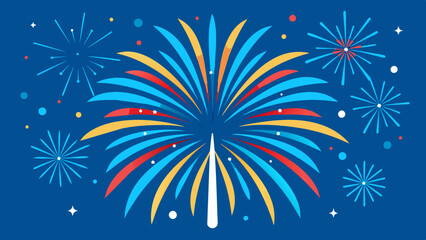 Bright fireworks burst in the night sky. Explosive fireworks against a backdrop. Colorful fireworks burst in the sky against a deep background.