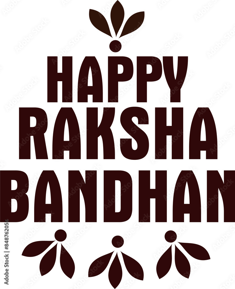 Sticker Happy Raksha Bandhan Text on Png Background.